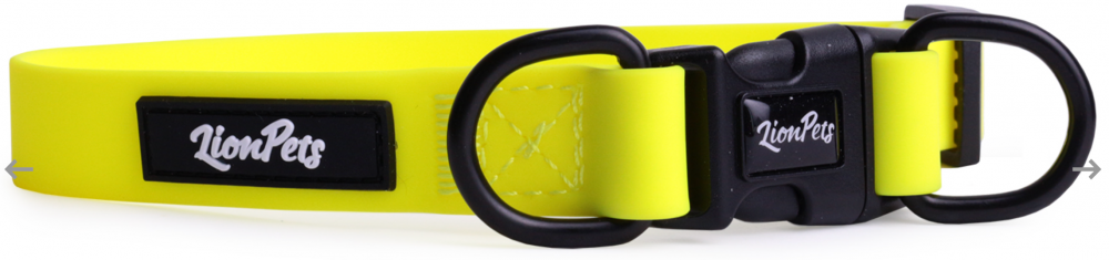 Ошейник из биотана LionPets с пластиковой пряжкой LPO-00530-7 (Жёлтый) (Размер M обхват шеи 25-40 см, ширина 2,0 см)