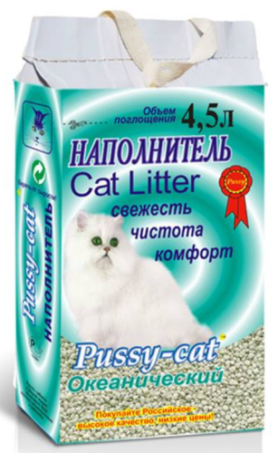 Наполнитель Pussy-Cat впитывающий &quot;Океанический&quot; 2,8 кг