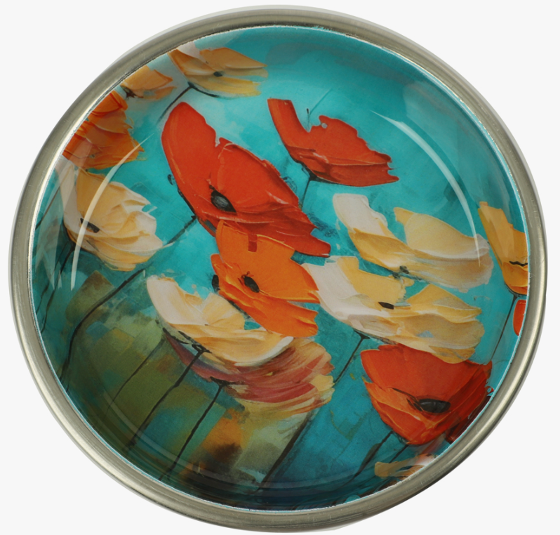 Миска Триол металлическая на резинке "Маки", 0,25л