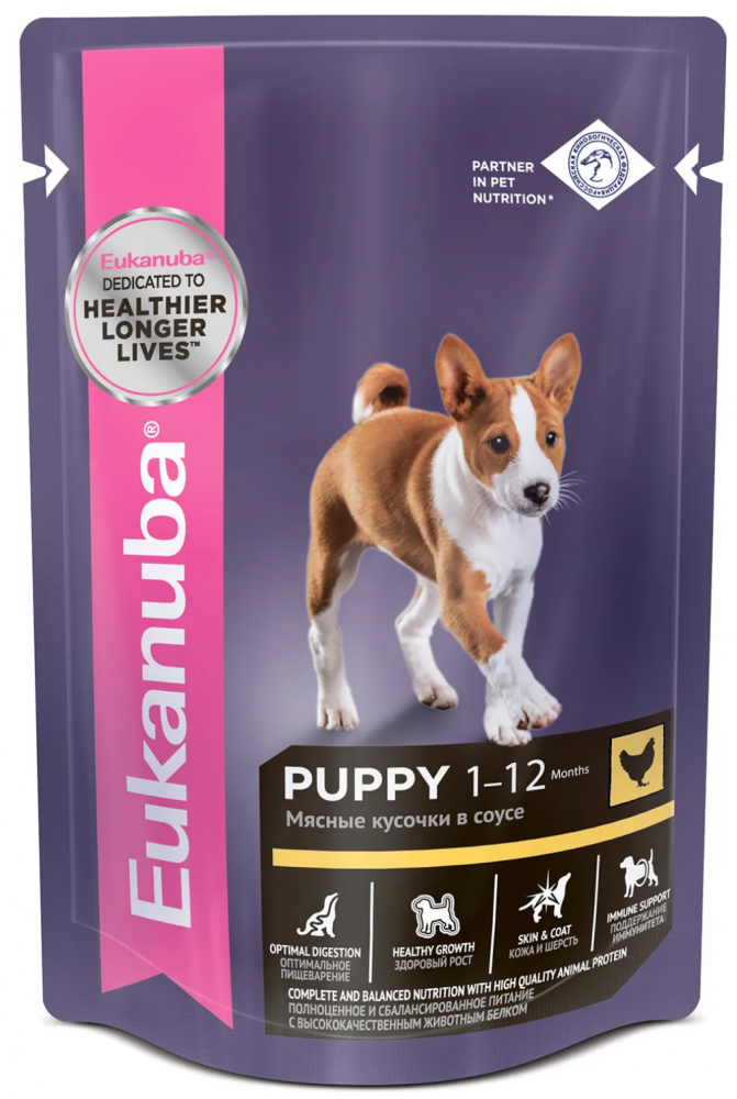 Влажный корм для щенков Eukanuba с курицей в соусе 85 г