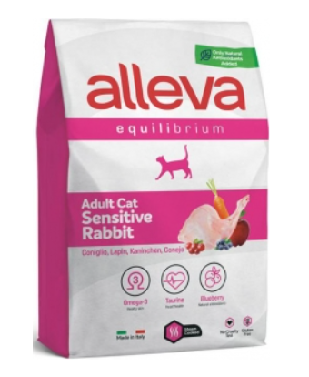 Корм Alleva Equilibrium Adult Cat Sensitive Rabbit для взрослых кошек, КРОЛИК