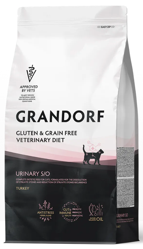Корм Grandorf VET URINARY S/O для растворения струвитных мочевых камней для кошекn