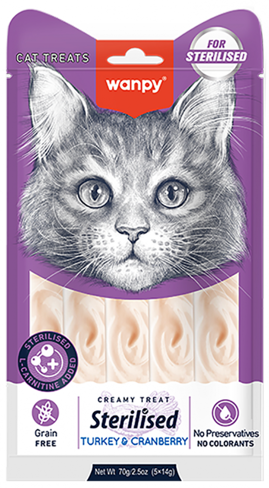 Wanpy Cat Лакомство для кошек &laquo;нежное пюре&raquo; из тунца с клюквой 70 г