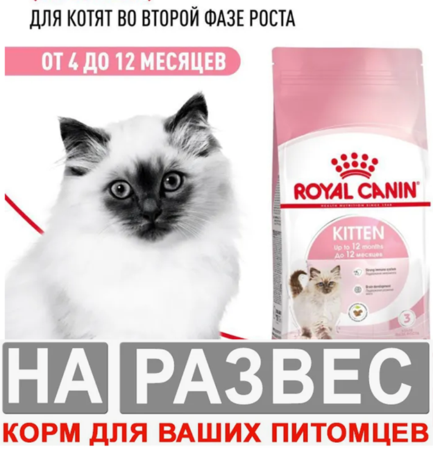 Корм для котят РАЗВЕСНОЙ Royal Canin Kitten от 4 до 12 месяцев 1 кг