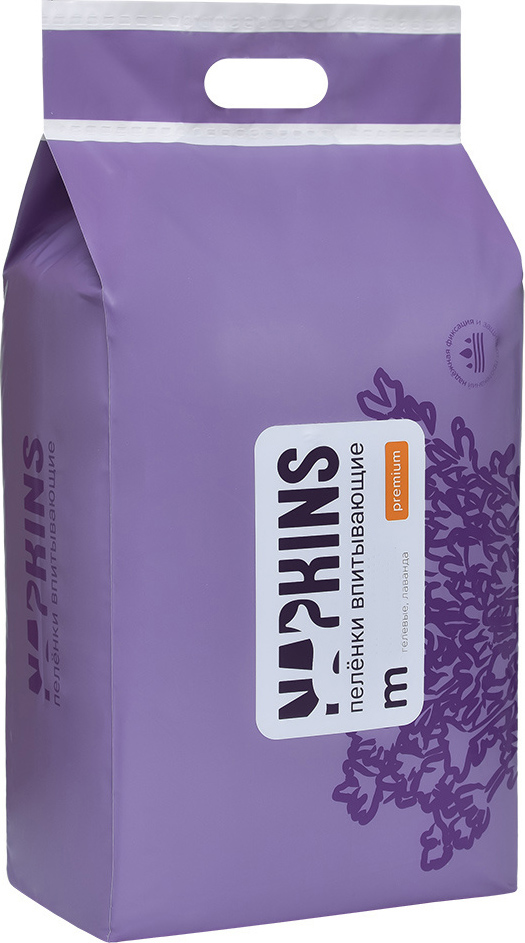 Napkins Впитывающие пеленки для собак, гелевые, лаванда, 60х40 см, 10 шт