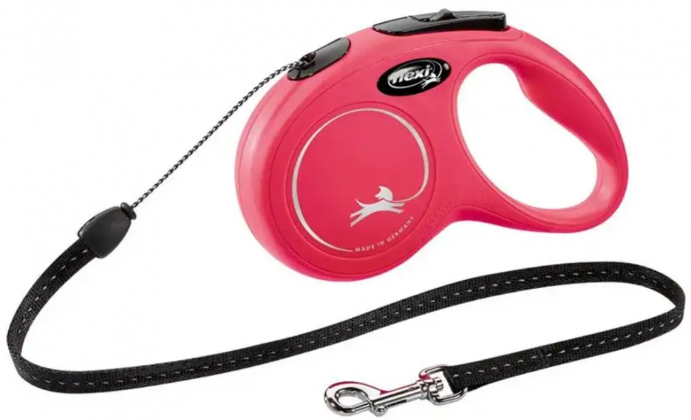 Рулетка Flexi New Classic S трос 5 м до 12 кг Красный