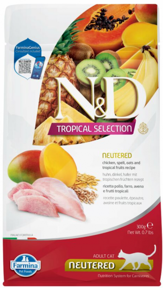 Корм Farmina N&amp;D Tropical Selection Chicken Neutered (низкозерновой) для стерилизованных кошек, с курицей