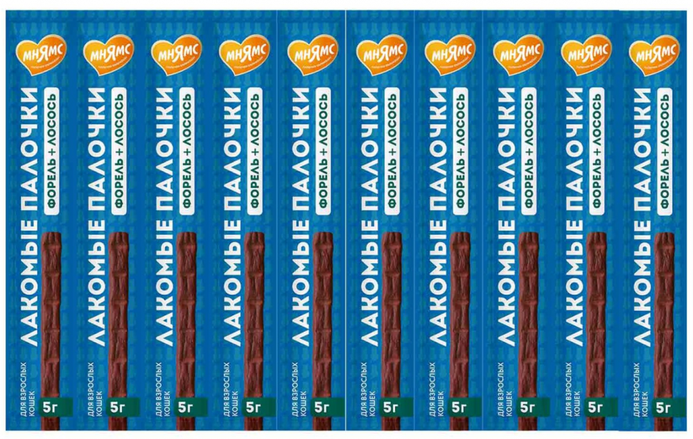 Лакомство Мнямс палочки форель и лосось 10х5 г для кошек