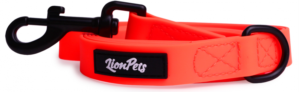 Поводок из биотана прошитый LionPets LP-730-4 (Оранжевый) (Размер 2 ширина 2,5 см, длина 1,5 метра)