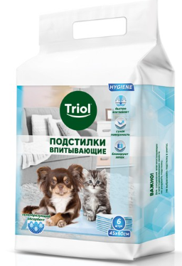 Пеленки Триол впитывающие, 450*600мм (уп.6шт.), серия HYGIENE
