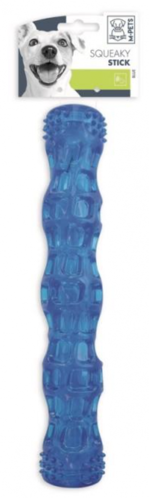 M-PETS Палка-пищалка Squeaky Stick для собак, 27,3х5 см, цвет голубой