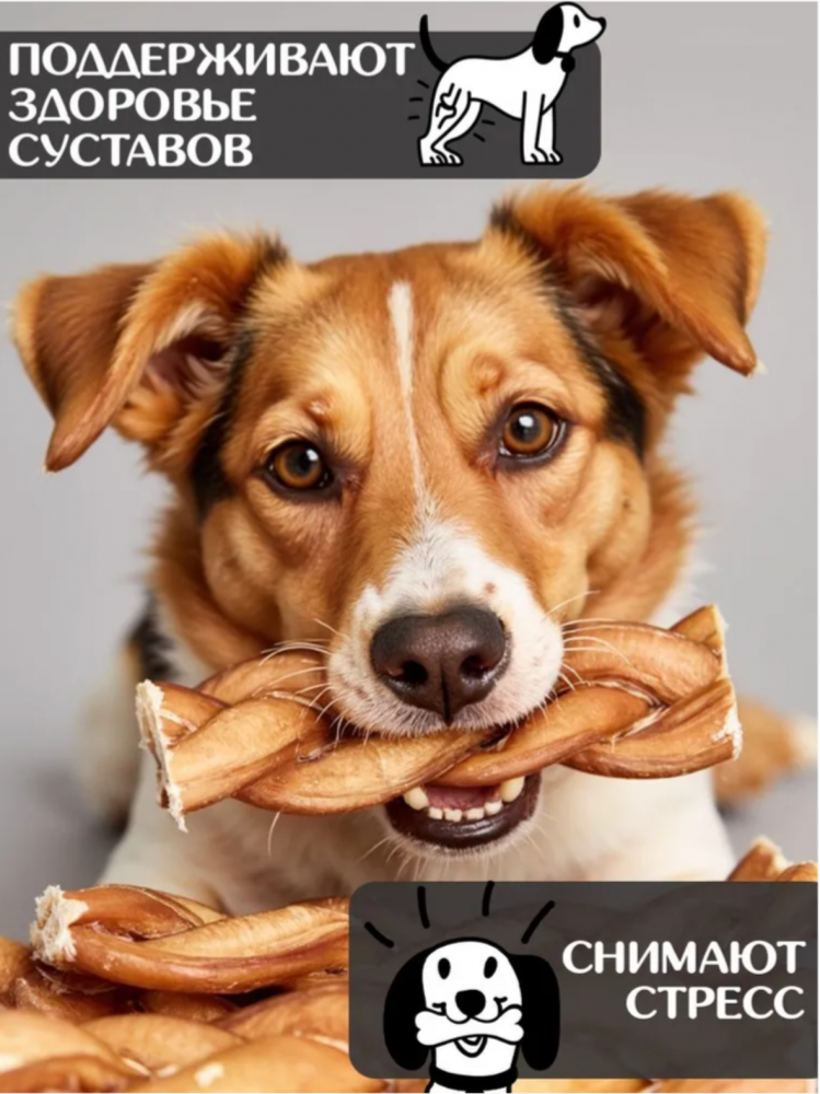 Лакомства Фор Родент Дог бычий корень КОСИЧКА 10 см 1000 г УПАКОВКА