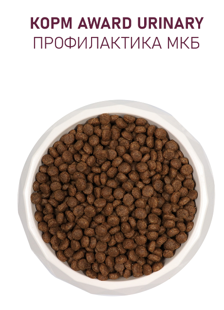 Сухой корм AWARD Urinary для взрослых кошек для профилактики мочекаменной болезни с курицей с добавлением клюквы, цикория и рыбьего жира