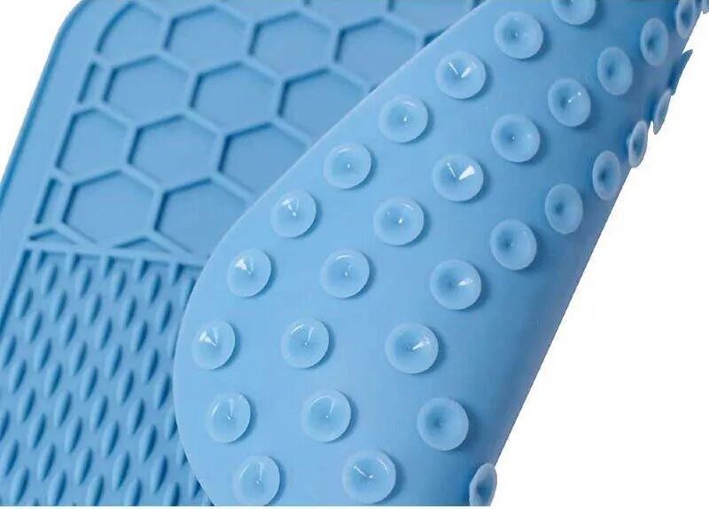 M-PETS Лизательный коврик для домашних животных, размер М, 21x21x1 см, цвет синий