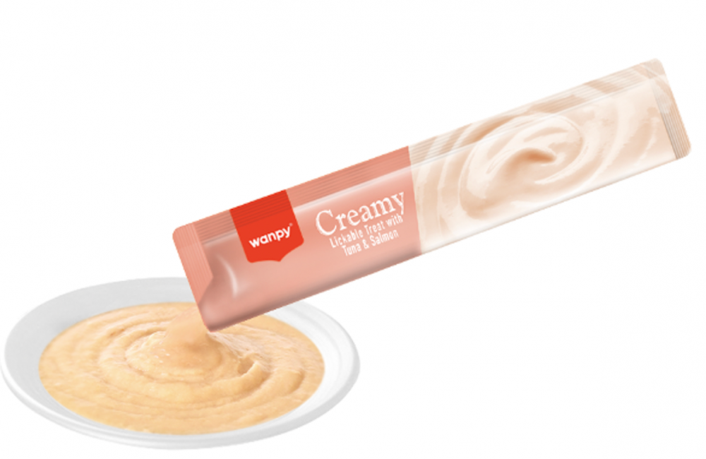Wanpy Cat Лакомство для кошек &quot;нежное пюре&quot; из тунца и лосося 25 шт х14 г
